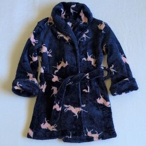 joe fresh unicorn print fluffy robe 2T toddler girls